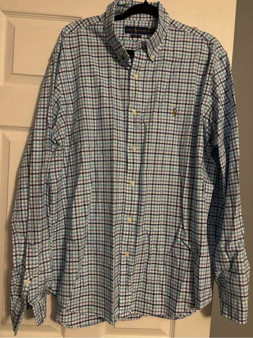 Polo by Ralph Lauren Blue and White Plaid Button-Down Shirt